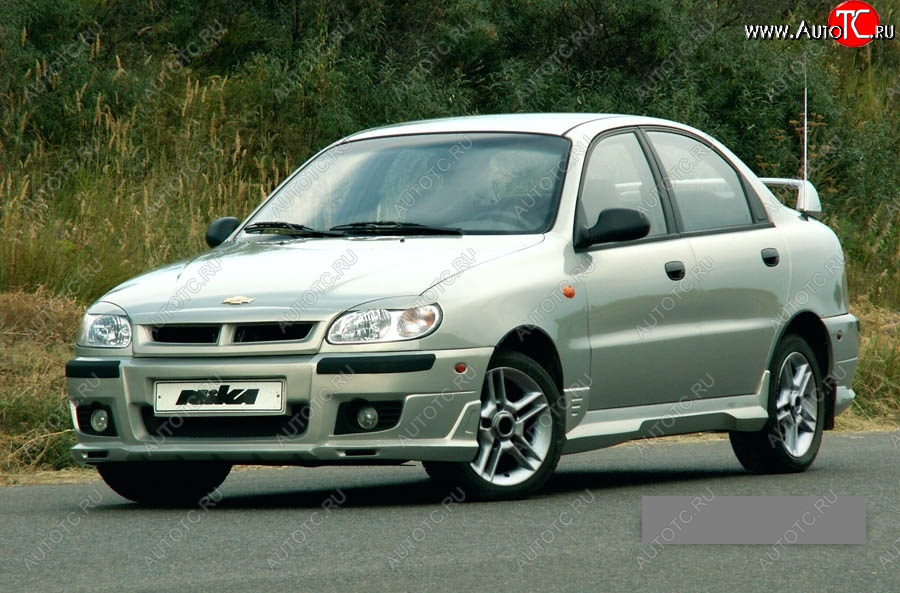 10 699 р. Передний бампер Nika Chevrolet Lanos T100 седан (2002-2017) (Неокрашенный, Без вставок под ПТФ)  с доставкой в г. Керчь