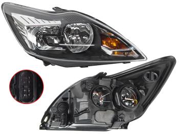 Правая фара SAT (с эл. корректором, чёрная) Ford Focus 2 хэтчбэк 5 дв. рестайлинг (2007-2011)