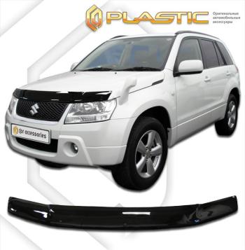 1 999 р. Дефлектор капота CA-Plastiс  Suzuki Grand Vitara  JT 3 двери (2005-2012) дорестайлинг, 1-ый рестайлинг (серия Classic черный)  с доставкой в г. Керчь. Увеличить фотографию 3