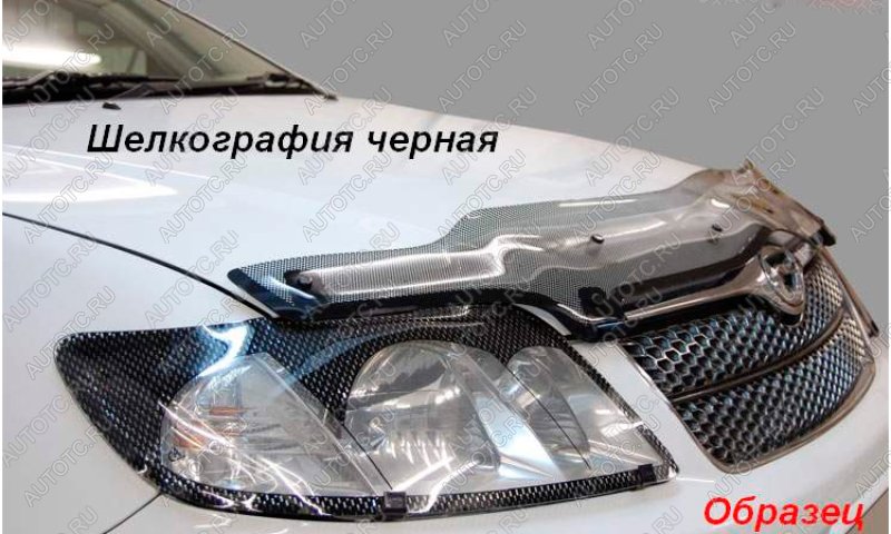 2 099 р. Дефлектор капота CA-Plastiс  Toyota Alphard  H10 (2002-2008) дорестайлинг, рестайлинг (серия Шелкография черная)  с доставкой в г. Керчь