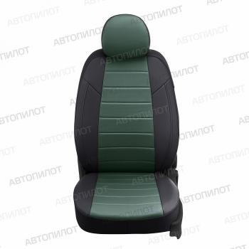 13 649 р. Чехлы на сиденья Экокожа (5 мест раздел. 40/60 экокожа) Автопилот  Лада Ларгус (2021-2025) рестайлинг R90 (черный/зеленый)  с доставкой в г. Керчь. Увеличить фотографию 3
