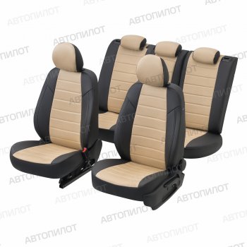 8 249 р. Чехлы сидений (экокожа/алькантара, 40/60) Автопилот Audi Q3 8U дорестайлинг (2011-2015) (черный/бежевый)  с доставкой в г. Керчь. Увеличить фотографию 6