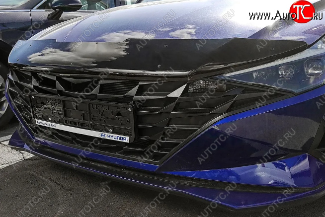 2 999 р. Дефлектор капота SIM Hyundai Elantra CN7 (2020-2023)  с доставкой в г. Керчь