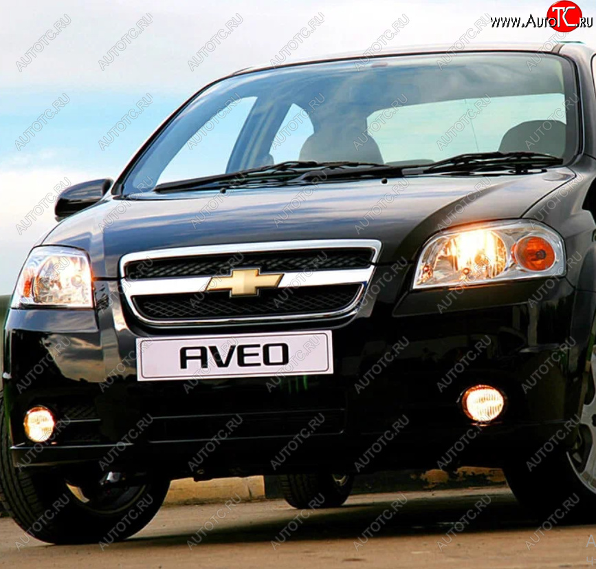 2 799 р. Бампер передний (с отверстиями под ПТФ) GAMMA Chevrolet Aveo T250 седан рестайлинг (2006-2011) (Неокрашенный)  с доставкой в г. Керчь