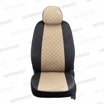 Чехлы сидений (экокожа, 3 спинки) Автопилот Ромб KIA Ceed  3 CD (2018-2025) универсал, хэтчбэк (черный/бежевый)