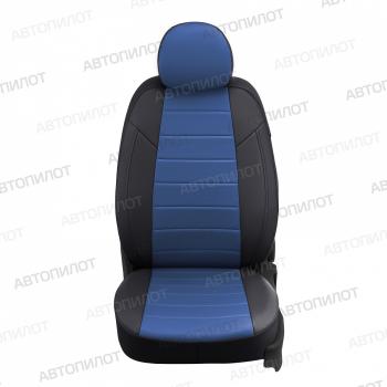 8 249 р. Чехлы сидений (экокожа) Автопилот  Лада нива 4х4 ( 2121,  2121 (Legend)) (2019-2025) Урбан, 3 дв. 2-ой рестайлинг (черный/синий)  с доставкой в г. Керчь. Увеличить фотографию 3