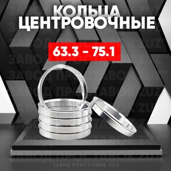 Алюминиевое центровочное кольцо (4 шт) ЗУЗ 63.3 x 75.1 