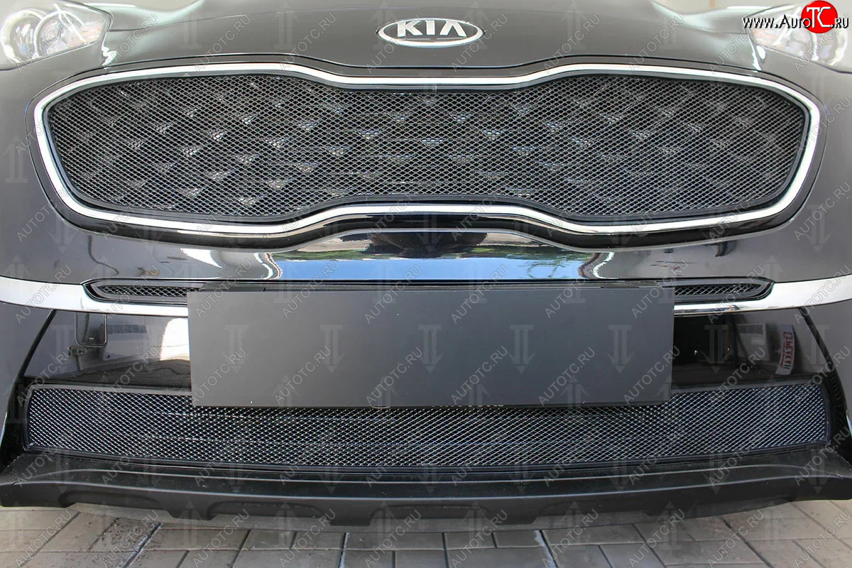 4 499 р. Защитная сетка в бампер (низ, ячейка 4х10 мм) Alfeco Премиум  KIA Sportage  4 QL (2018-2022) рестайлинг (Чёрная)  с доставкой в г. Керчь