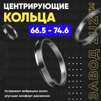 Алюминиевое центровочное кольцо (4 шт) ЗУЗ 66.5 x 74.6 Audi Q7 4M рестайлинг (2019-2022) 