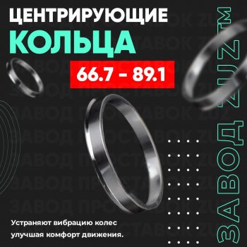 Алюминиевое центровочное кольцо (4 шт) ЗУЗ 66.7 x 89.1 