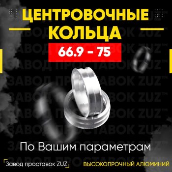 Алюминиевое центровочное кольцо (4 шт) ЗУЗ 66.9 x 75.0 