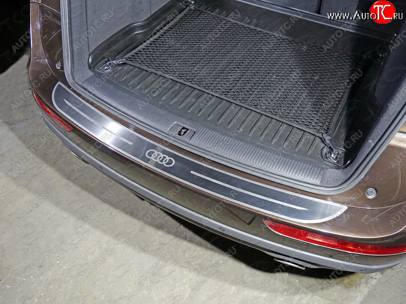6 999 р. Накладка на задний бампер, ТСС Тюнинг  Audi Q5  8R (2008-2017) дорестайлинг, рестайлинг (лист шлифованный логотип audi)  с доставкой в г. Керчь