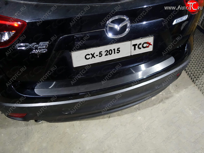 2 599 р. Накладка на задний бампер, ТСС Тюнинг  Mazda CX-5  KE (2015-2017) рестайлинг (лист шлифованный 1мм)  с доставкой в г. Керчь