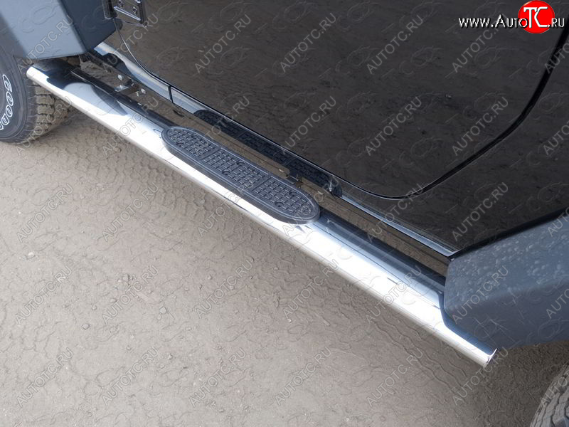 33 599 р. Пороги овальные с накладкой 120х60 мм ТСС Тюнинг  Jeep Wrangler  JK (2006-2010) 3 дв. дорестайлинг (серые)  с доставкой в г. Керчь