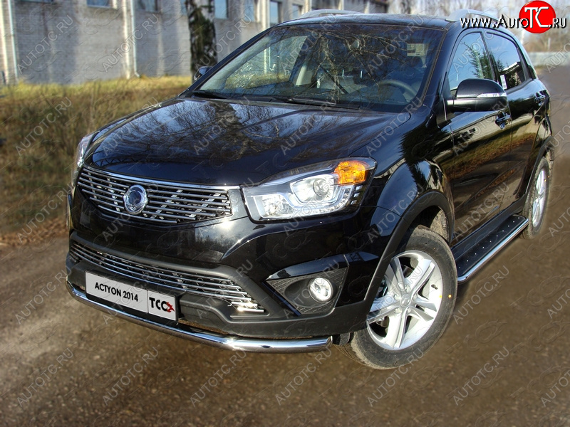 17 649 р. Защита переднего бампера нижняя d60,3 мм ТСС Тюнинг  SSANGYONG Actyon (2013-2021) рестайлинг (нержавейка)  с доставкой в г. Керчь