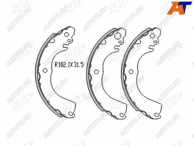 3 199 р. Колодки тормозные задние RH-LH SAT  Nissan Bluebird Sylphy  седан - Wingroad  3 Y12  с доставкой в г. Керчь