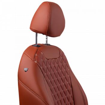 12 499 р. Комплект чехлов для сидений (РЗСиС 60/40 2Г Орегон) БАЙРОН Lord Autofashion   Chevrolet Niva  2123 (2009-2020) рестайлинг (коричневый, вставка коричневая, строчка бежевая)  с доставкой в г. Керчь. Увеличить фотографию 6