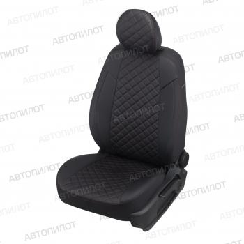 Чехлы на сиденья Ромб (экокожа) Автопилот  Chery Tiggo 7 Pro Max  T1E (2022-2025) дорестайлинг, рестайлинг (черный/строчка красная)