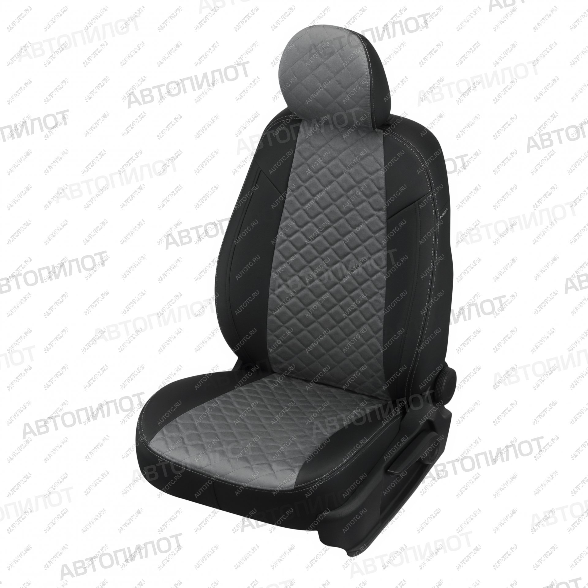 8 499 р. Чехлы на сиденья Алькантара ромб (экокожа) Автопилот  Chery Tiggo 7 - Tiggo 7 Pro Max  T1E (черный/серый)  с доставкой в г. Керчь