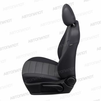8 249 р. Чехлы на сиденья Экокожа (сплошное экокожа) Автопилот Changan Alsvin (2018-2025) (черный/темно-серый)  с доставкой в г. Керчь. Увеличить фотографию 3
