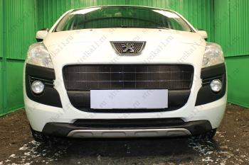 3 079 р. Защита радиатора (верх) Стрелка11 Стандарт Peugeot 3008 дорестайлинг (2009-2013) (черная)  с доставкой в г. Керчь. Увеличить фотографию 2