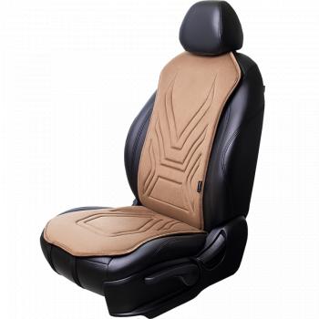 2 599 р. Накидка на сиденье (1 место Афины) ЛЮКС ст АЛЬБИОН Lord Autofashion   (бежевый, строчка коричневая)  с доставкой в г. Керчь. Увеличить фотографию 3
