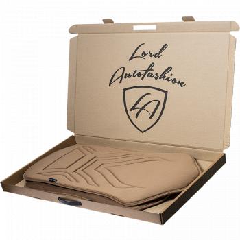 2 599 р. Накидка на сиденье (1 место Афины) ЛЮКС ст АЛЬБИОН Lord Autofashion   (бежевый, строчка коричневая)  с доставкой в г. Керчь. Увеличить фотографию 6
