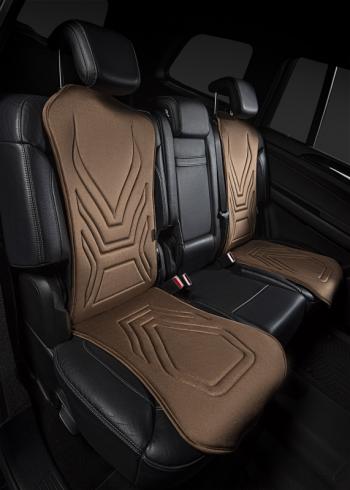 2 599 р. Накидка на сиденье (1 место Афины) ЛЮКС ст АЛЬБИОН Lord Autofashion   (бежевый, строчка коричневая)  с доставкой в г. Керчь. Увеличить фотографию 2