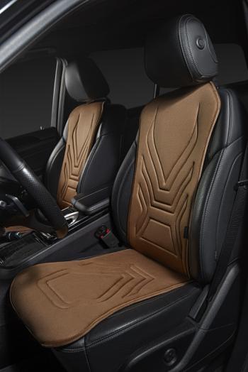 2 199 р.  Накидка на сиденье (1 место Афины) ЛЮКС ст АЛЬБИОН Lord Autofashion   (коричневый, строчка коричневая)  с доставкой в г. Керчь. Увеличить фотографию 3