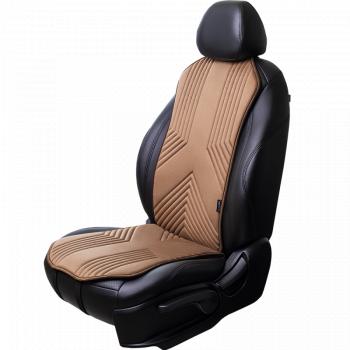 2 499 р. Накидка на сиденье (1 место Афины) ЛЮКС ст ВАН ВЭЙ Lord Autofashion   (бежевый, строчка коричневая)  с доставкой в г. Керчь. Увеличить фотографию 8