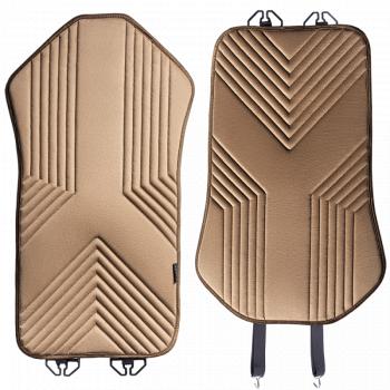 2 499 р. Накидка на сиденье (1 место Афины) ЛЮКС ст ВАН ВЭЙ Lord Autofashion   (бежевый, строчка коричневая)  с доставкой в г. Керчь. Увеличить фотографию 9