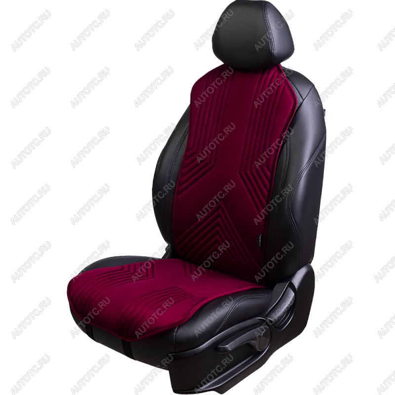 2 199 р. Накидка на сиденье (1 место Афины) ЛЮКС ст ВАН ВЭЙ Lord Autofashion   (бордовый, строчка бордовая)  с доставкой в г. Керчь