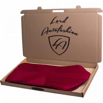2 599 р. Накидка на сиденье (1 место Афины) ЛЮКС ст ВАН ВЭЙ Lord Autofashion   (красный, строчка темно-красный)  с доставкой в г. Керчь. Увеличить фотографию 2