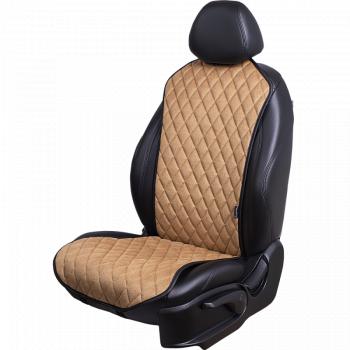 Накидка на сиденье (1 место Каир) ЛЮКС ст РОМБ Lord Autofashion  (бронза, строчка бежевая)