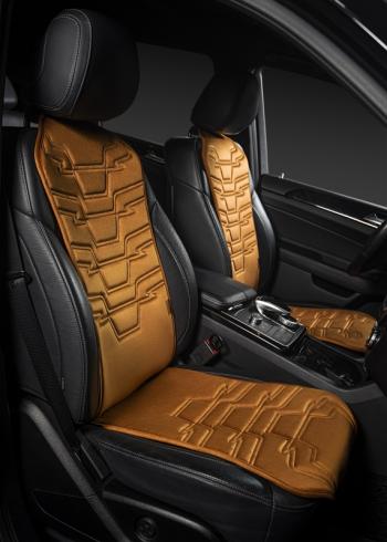2 599 р. Накидка на сиденье (1 место Афины) ЛЮКС ст ФОРТ Lord Autofashion   (бронза, строчка светло-коричневая)  с доставкой в г. Керчь. Увеличить фотографию 2