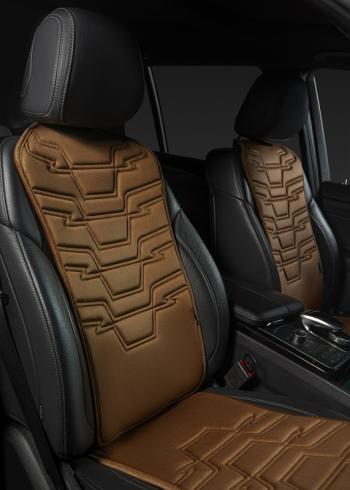 2 599 р. Накидка на сиденье (1 место Афины) ЛЮКС ст ФОРТ Lord Autofashion   (коричневый, строчка коричневая)  с доставкой в г. Керчь. Увеличить фотографию 5