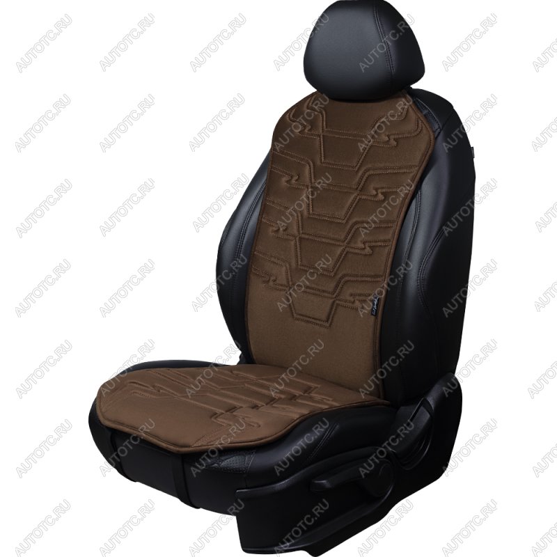 2 599 р. Накидка на сиденье (1 место Афины) ЛЮКС ст ФОРТ Lord Autofashion   (коричневый, строчка коричневая)  с доставкой в г. Керчь