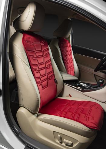 2 599 р. Накидка на сиденье (1 место Афины) ЛЮКС ст ФОРТ Lord Autofashion   (красный, строчка темно-красная)  с доставкой в г. Керчь. Увеличить фотографию 5