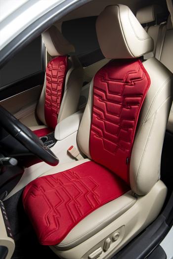 2 599 р. Накидка на сиденье (1 место Афины) ЛЮКС ст ФОРТ Lord Autofashion   (красный, строчка темно-красная)  с доставкой в г. Керчь. Увеличить фотографию 7