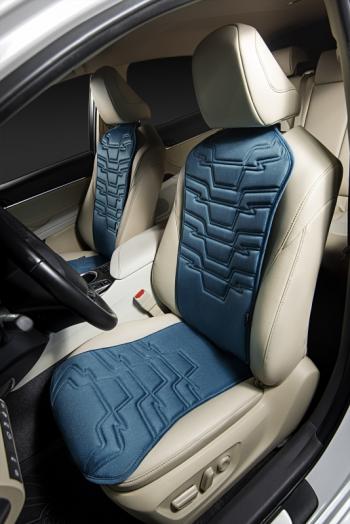 2 599 р. Накидка на сиденье (1 место Афины) ЛЮКС ст ФОРТ Lord Autofashion   (мурена, строчка серо-голубая)  с доставкой в г. Керчь. Увеличить фотографию 3