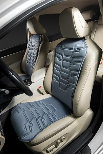 2 599 р. Накидка на сиденье (1 место Афины) ЛЮКС ст ФОРТ Lord Autofashion   (серо-голубой, строчка серо-голубая)  с доставкой в г. Керчь. Увеличить фотографию 3