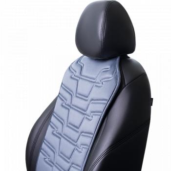 2 599 р. Накидка на сиденье (1 место Афины) ЛЮКС ст ФОРТ Lord Autofashion   (серо-голубой, строчка серо-голубая)  с доставкой в г. Керчь. Увеличить фотографию 6