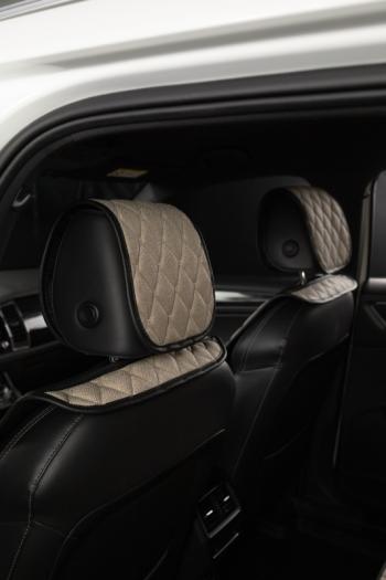 2 999 р. Накидка на сиденье (2 места Каир) ТЕЙЛОР ст БАЙРОН Lord Autofashion   (бежевый, строчка бежевая)  с доставкой в г. Керчь. Увеличить фотографию 4