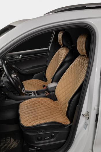 2 999 р. Накидка на сиденье (2 места Каир) ТЕЙЛОР ст БАЙРОН Lord Autofashion   (бронза, строчка бежевая)  с доставкой в г. Керчь. Увеличить фотографию 3