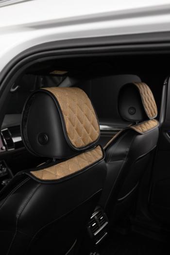 2 999 р. Накидка на сиденье (2 места Каир) ТЕЙЛОР ст БАЙРОН Lord Autofashion   (бронза, строчка бежевая)  с доставкой в г. Керчь. Увеличить фотографию 6