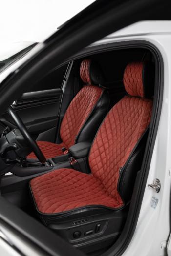 2 999 р. Накидка на сиденье (2 места Каир) ТЕЙЛОР ст БАЙРОН Lord Autofashion   (красный, строчка черная)  с доставкой в г. Керчь. Увеличить фотографию 6