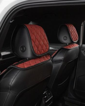 2 999 р. Накидка на сиденье (2 места Каир) ТЕЙЛОР ст БАЙРОН Lord Autofashion   (красный, строчка черная)  с доставкой в г. Керчь. Увеличить фотографию 7