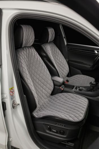 2 899 р. Накидка на сиденье (2 места Каир) ТЕЙЛОР ст БАЙРОН Lord Autofashion   (светло-серая, строчка серая)  с доставкой в г. Керчь. Увеличить фотографию 4