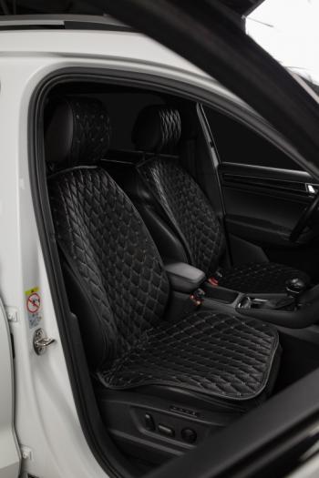 2 899 р. Накидка на сиденье (2 места Каир) ТЕЙЛОР ст БАЙРОН Lord Autofashion   (черный, строчка бежевая)  с доставкой в г. Керчь. Увеличить фотографию 3
