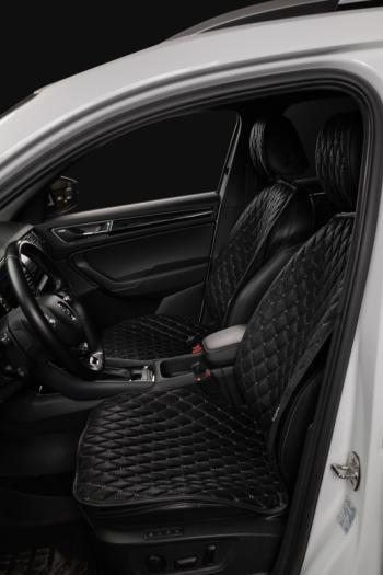 2 899 р. Накидка на сиденье (2 места Каир) ТЕЙЛОР ст БАЙРОН Lord Autofashion   (черный, строчка бежевая)  с доставкой в г. Керчь. Увеличить фотографию 4